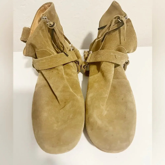 ISABEL MARANT ETOILE Suede Tan Gaucho Ankle Boots size 40 - Picture 12 of 12